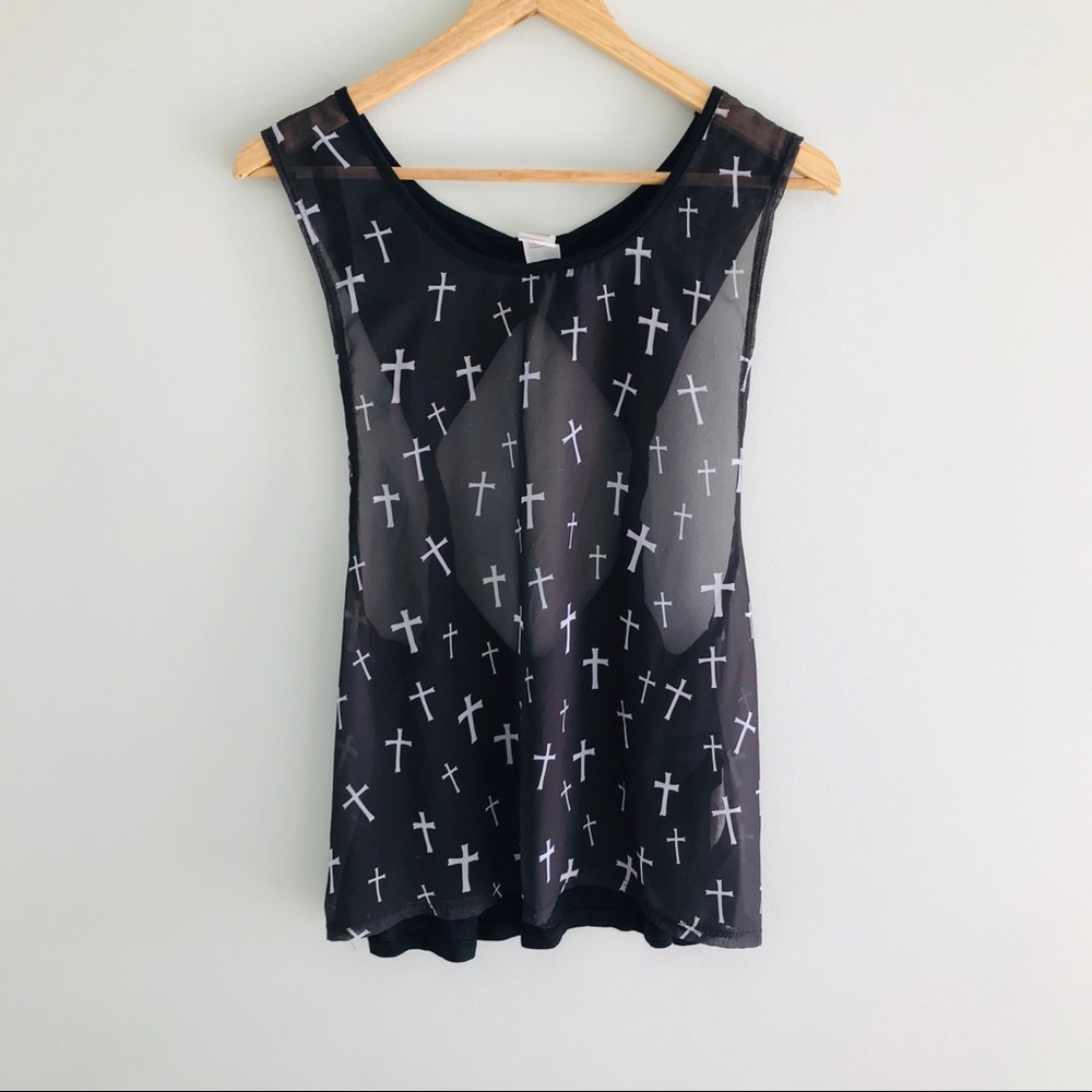 2/$20 - See-through Open-back Cross Tanktop